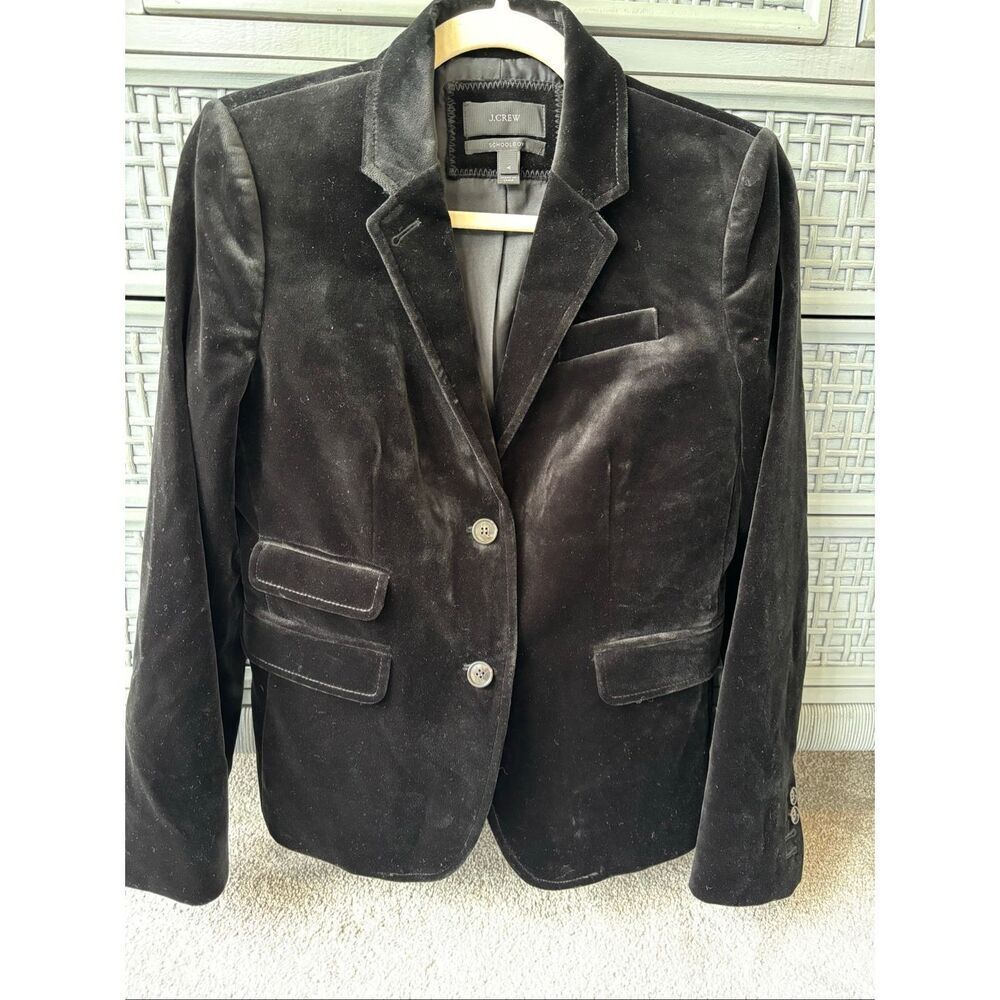 NWOT J Crew Collection Black Velvet Schoolboy Blazer, S 4, $218 B17 - Picture 4 of 11